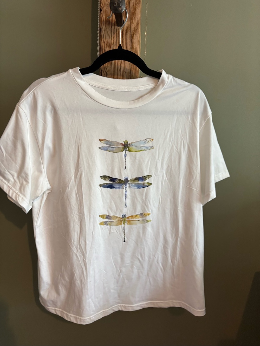 Women's Watercolour White Dragonfly Graphic Tee